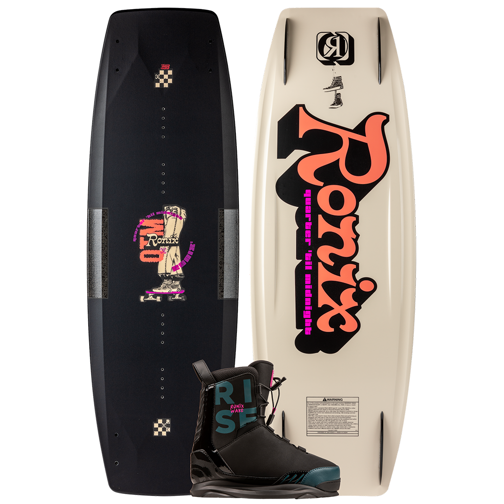 2025 Ronix Womens Quarter Til Midnight Wakeboard With Ronix Rise Bindings