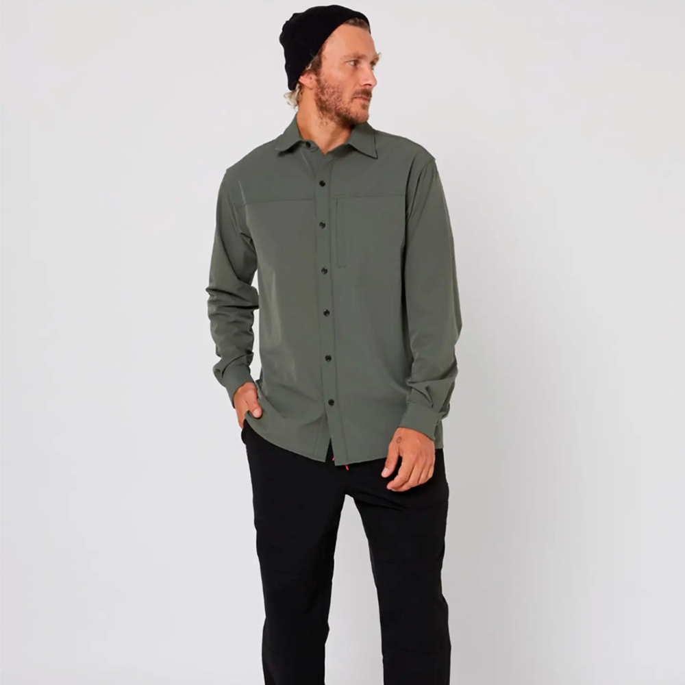 Follow Brand Long Sleeve Sun Shirt Olive