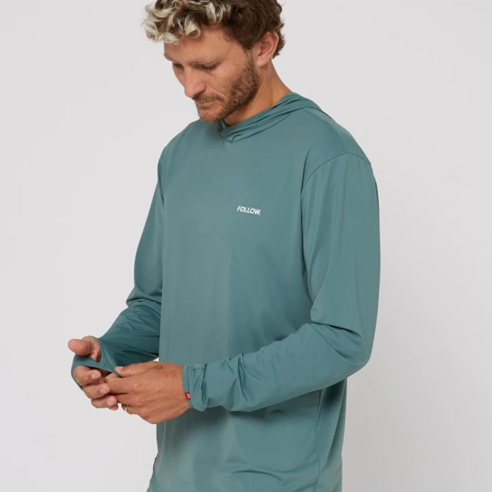 Follow Brand Long Sleeve Water Hoodie Olive