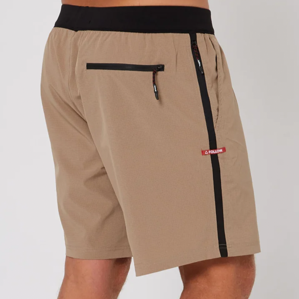 Follow Brand Tech Shorts Deep Taupe