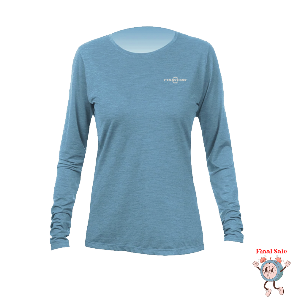 Fountain Powerboats Womens Blue Seas UPF Dri Fit Long Sleeve