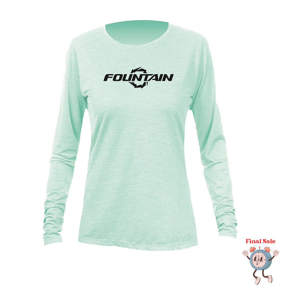 Fountain Powerboats Womens Breeze Dri Fit Long Sleeve Sea Foam