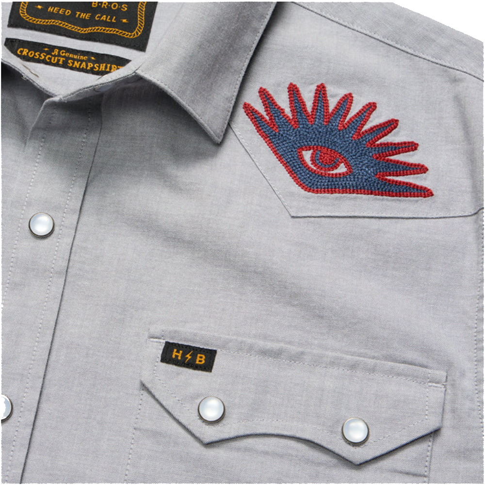 Howler Brothers Crosscut Deluxe Snapshirt High Time Grey