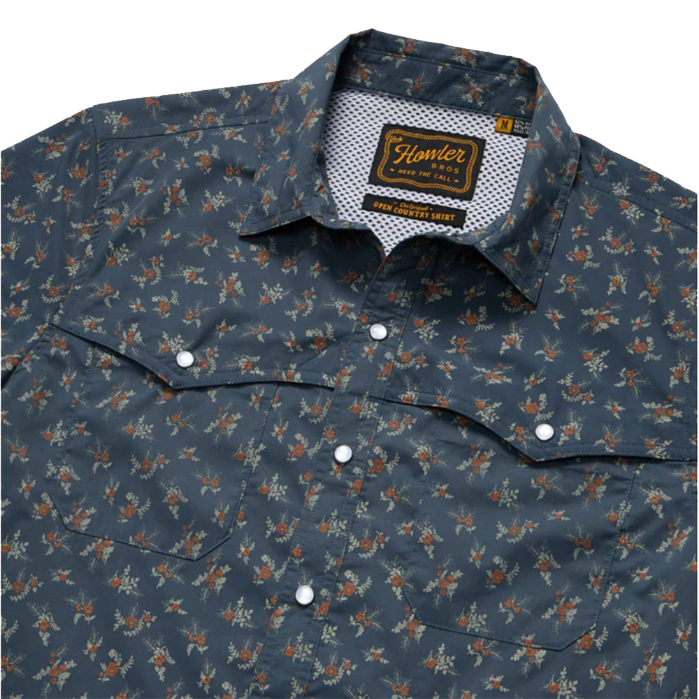 Howler Brothers Open Country Tech Shirt Slate Rancher Floral