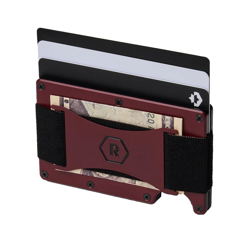 Ridge Wallet Black Cherry Aluminum Cash Strap
