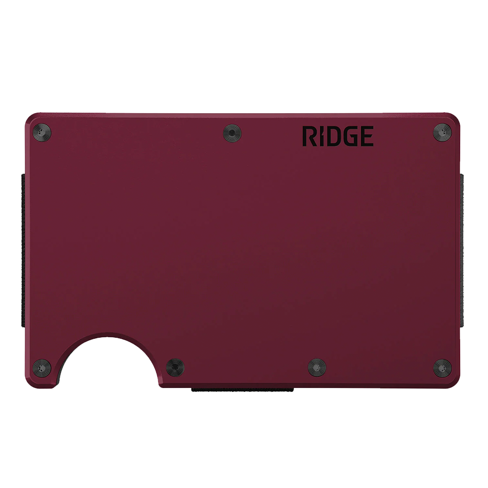 Ridge Wallet Black Cherry Aluminum Cash Strap