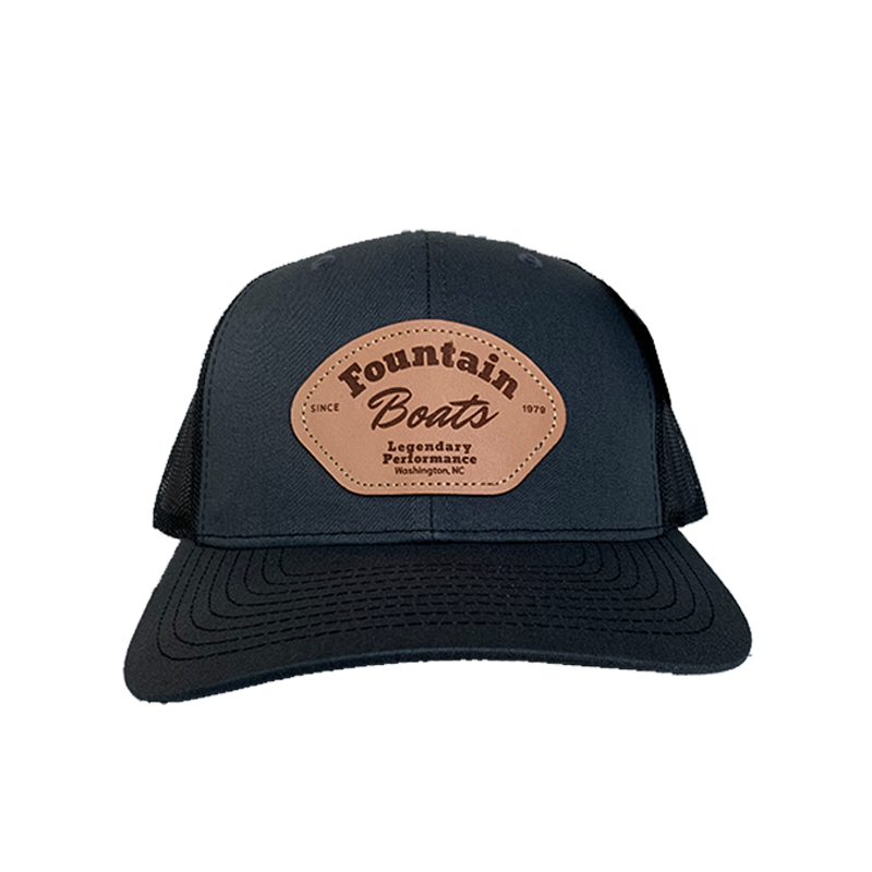Fountain Leather Patch Hat Charcoal