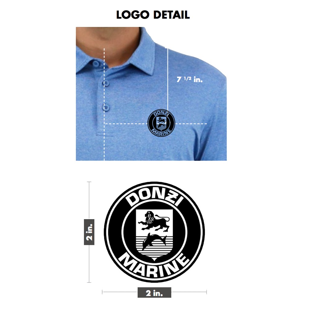 Donzi Marine Tempo Polo Heather Blue