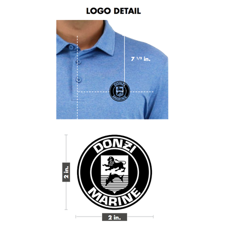 Donzi Marine Tempo Polo Heather Blue