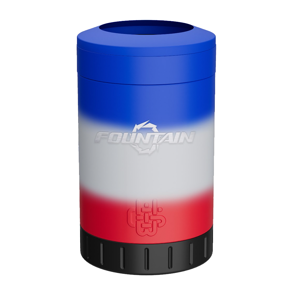 Fountain 12oz Laser Etched Multi-Can Red White Blue