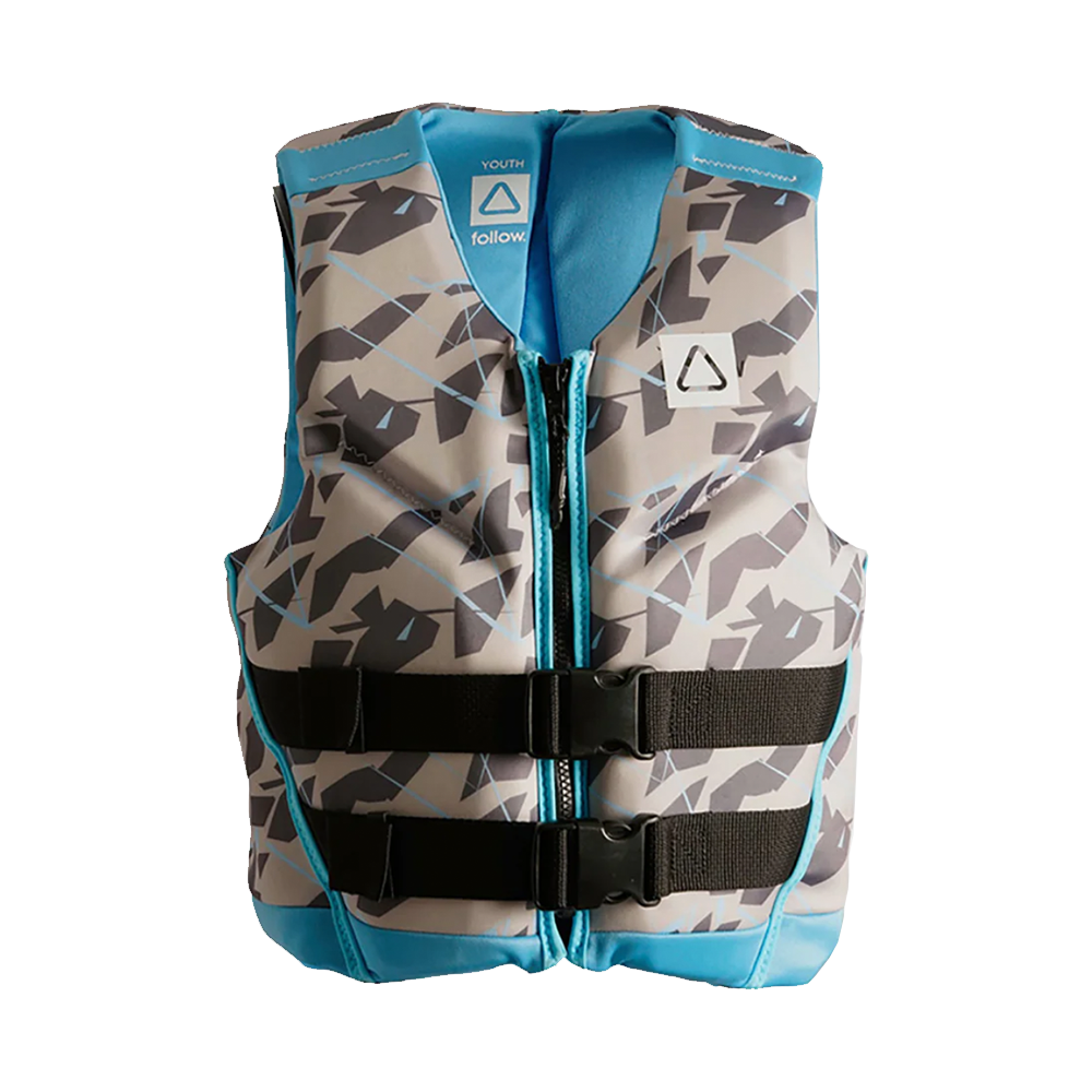 Follow Wake Pop Youth CGA Life Vest Gray/Blue