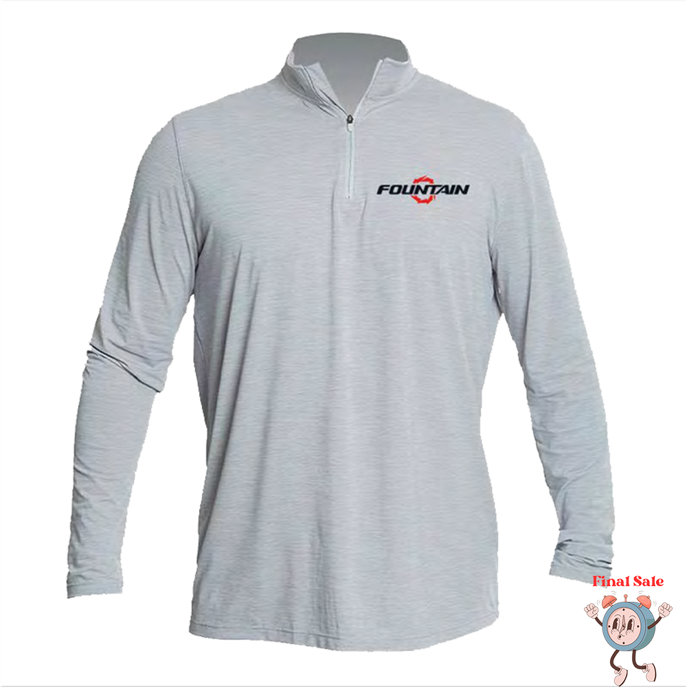 Fountain Mens Quarter Zip UPF Dri Fit Long Sleeve