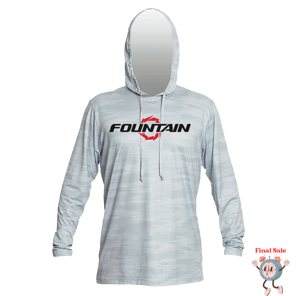 Fountain Powerboats Low Pro Dri Fit Sun Hoodie Ice Camo