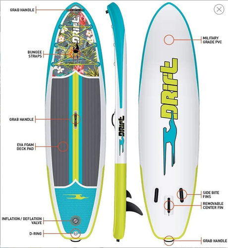 Drift 10'8 Inflatable Paddleboard Native Paddleboard