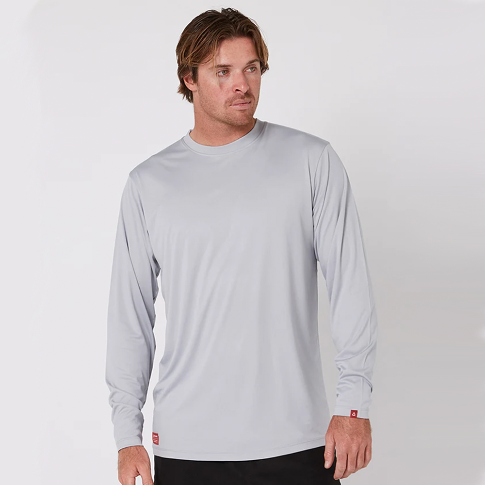 Follow Brand Long Sleeve Sun Tee Light Grey