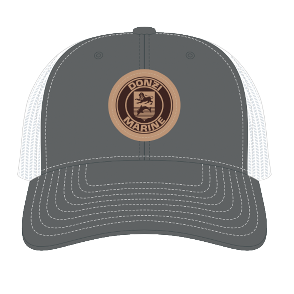 Donzi Crest Leather Patch Charcoal Hat