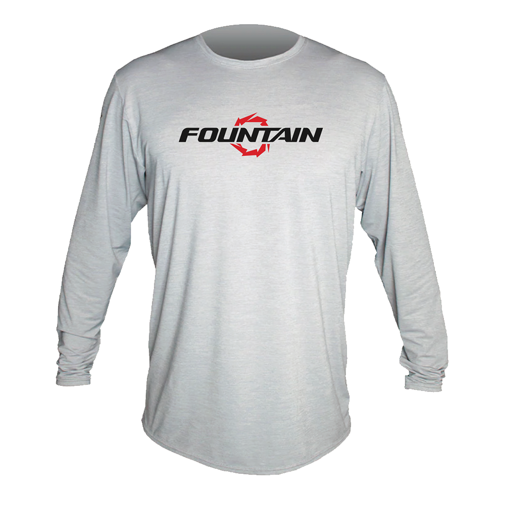 Fountain Powerboats Low Pro Dri Fit Long Sleeve Alloy Grey