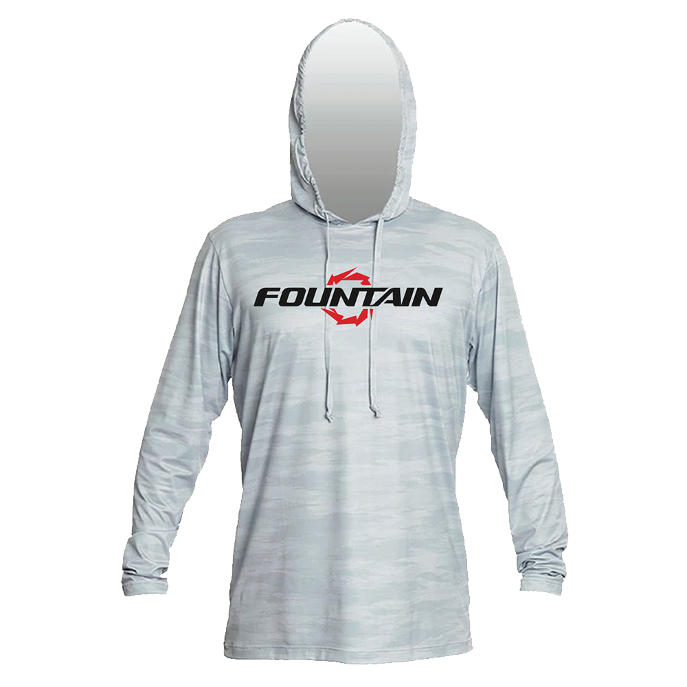 Fountain Powerboats Low Pro Dri Fit Sun Hoodie Ice Camo