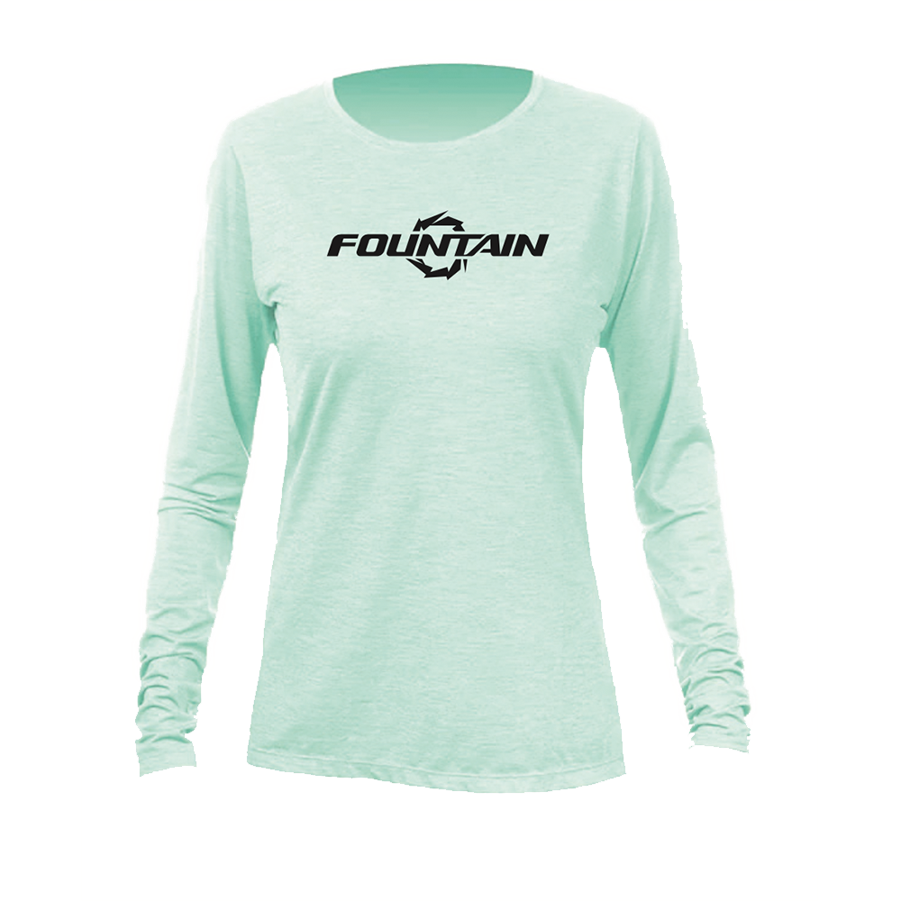 Fountain Powerboats Womens Breeze Dri Fit Long Sleeve Sea Foam